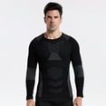 thumbnail image 2 of Tnhcen Men's Thermal Pajamas Breathable Sleepwear Moisture Wicking Quick Dry Compression Fit 2 - Piece Set, Stretchy Nylon Spandex Warm Loungewear Base Layer Suit, 2 of 3