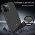 thumbnail image 3 of IBAOLE Étui pour iPhone 12 Pro & Étui iPhone 12 + Protecteur d'Écran Trempé IBAOLE Protection Robuste Antichoc Antichoc 3 en 1 Étui de Navette - Noir Noir iPhone 12 / iPhone 12 Pro, 3 of 7