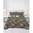 thumbnail image 3 of Yellow Teal Orange Flower Twin Size Down Alternative Comforter, Lightweight Comforter Quilt Bedding Set with Pillow Shams Vintage Floral Botanical All Seasons Bed Comforter Duvet Insert 68"x86", 3 of 7