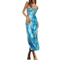 thumbnail image 1 of Txlixc Vestido de mujer sin mangas con pliegues de corbata y rayas de cebra / falda de encaje floral Txlixc moda, 1 of 9