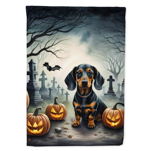 15.5 x 11.25 in. Unisex Dachshund Spooky Halloween Garden Flag
