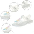 thumbnail image 4 of Zanarzt Summer Sandals for Toddler Girls Jelly Shoes for Girls Kids Toddler Princess Dress Up Flat Birthday Party Mary Jane Shoes Casual Sandal Silver,12.5, 4 of 4