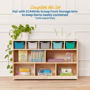 ECR4Kids 5+5 Cubby and Storage Mobile Tray Cabinet, Classroom Furniture, Natural