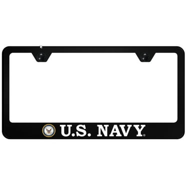 U.S. Navy Badge UV Print Polycarbonate License Plate Frame (Black)
