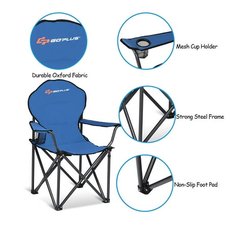 Folding Durable Camping Chair High Load Bearing Beach Chair Picnic Outdoor