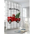 thumbnail image 3 of Merry Christmas Shower Curtain Set ，Waterproof Fabric Shower Curtains Christmas Tree Truck Wood Grain Shower Curtains for Bathroom,Bathroom Decor 54x"78", 3 of 6