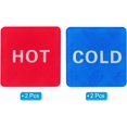 thumbnail image 3 of PATIKIL Self Stick Hot/Cold Water Label, 2 Pairs/4 Pack Acrylic Square Sticker Signs for Faucets Sinks, Red/Blue, 3 of 6