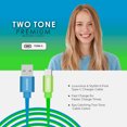 thumbnail image 4 of Liquipel 6ft USB-A to USB-C Cable, Blue and Green, 4 of 7