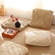 thumbnail image 2 of Wosthever Cojín de asiento tejido a mano, almohadilla de Tatami de futón de paja, taburete de ratán grueso, silla antideslizante, alfombrilla Conjuntos de muebles de dormitorio Maíz capa/45*45, 2 of 6