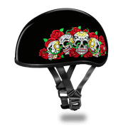 D.O.T. DAYTONA SKULL CAP- W/ ROSE SKULLS