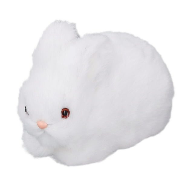 Conejito De Peluche Realista, Conejito De Peluche Realista Lindo Blanco Vívido Para Navidad Para Dormitorio
