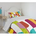 thumbnail image 4 of Ambesonne Wine Quilted Bedspread Set 2 Pcs, Colorful Abstract Drinks, Twin Size, Multicolor, 4 of 6