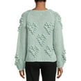 thumbnail image 2 of Dreamers by Debut Womens Pom Pom Cardigan Sweater, 2 of 5