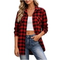 thumbnail image 2 of Jovrlynd Womens Flannel Shirt Plaid Button Down Collared Long Sleeve Fall Shirt Shacket with Pockets, S-2XL, 2 of 8
