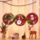 thumbnail image 5 of Letrero navideño de madera redondo con diseño de Papá Noel, muñeco de nieve y alce, colgante para árbol de Navidad, hogar, jardín, patio, casa de campo, puerta principal, adorno colgante, 5 of 5