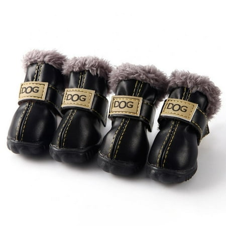 4PCS Pet Dog Warm Shoes Dog Snow Boots Windproof for Small Medium Dog Cats Chihuahua Waterproof Pet Product S-2XL