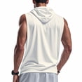 thumbnail image 5 of Blekii Men's Summer Lightweight Sleeveless Hooded Tank Top - Solid Color Design, Quick-Dry Performance Fabric - Great for Running, Fitness Training, Beach Sports, Outdoor Workout -, 5 of 6