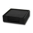 thumbnail image 1 of Dacasso Ensemble de Montagnes Russes 4 Carrés en Cuir Noir, 1 of 5