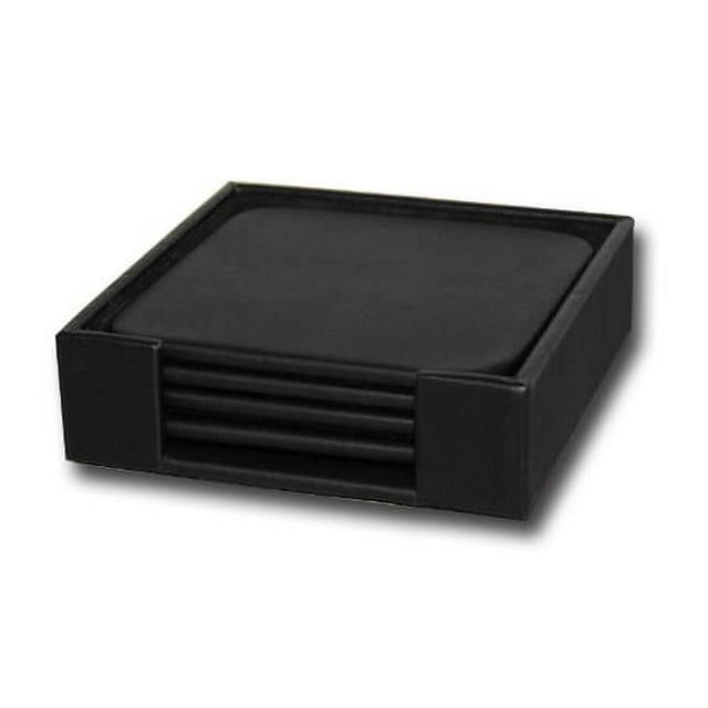 Dacasso Ensemble de Montagnes Russes 4 Carrés en Cuir Noir