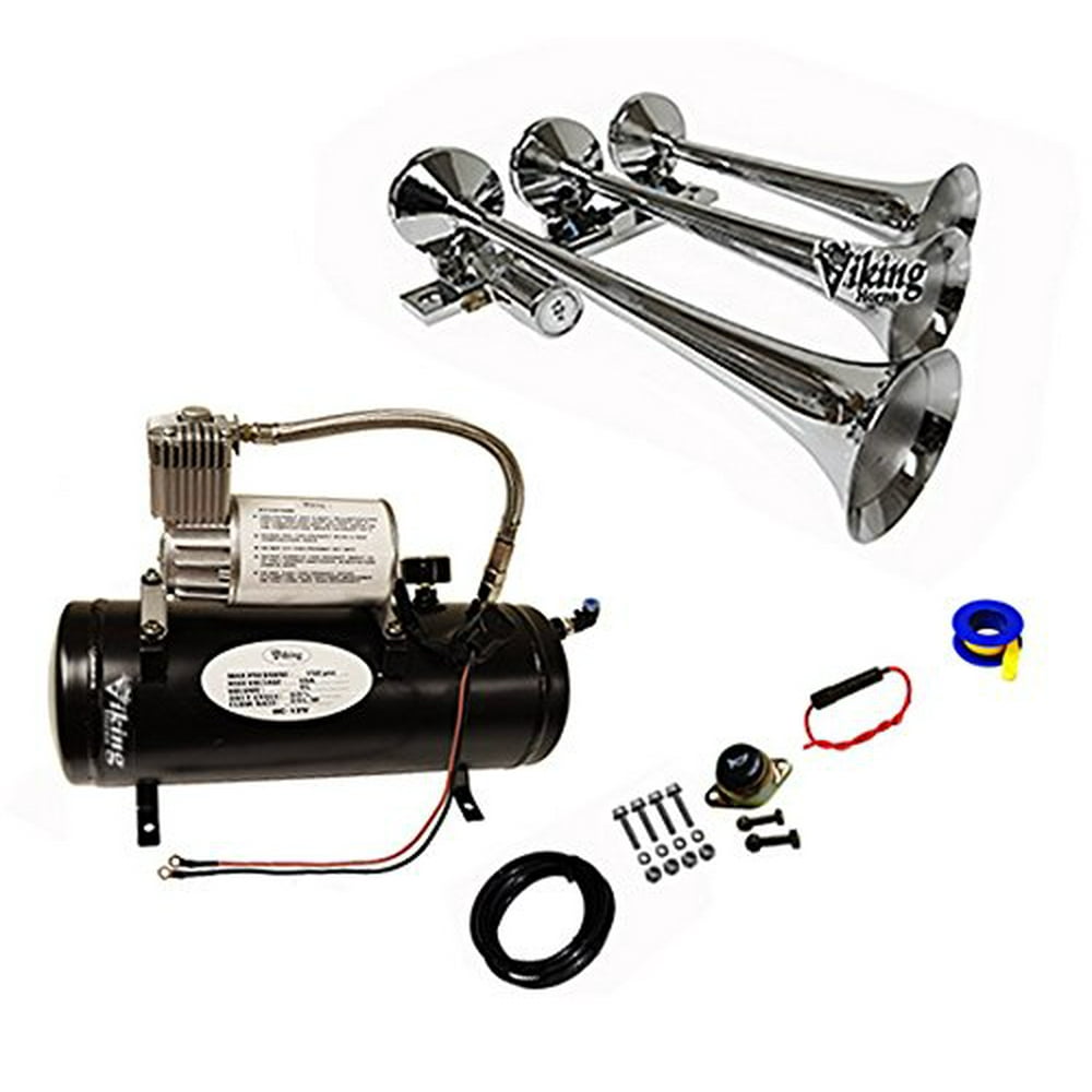Viking Horns 3305/1007 Loud 149 Decibles Chrome 3 Trumpet Train Air