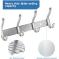 thumbnail image 3 of Wall Hooks Heavy Duty, 12 Inch Coat Rack Wall Mount with 4 Hooks, Silver Wall Hooks Hangers for Entryway, Bathroom - for Hanging Backpack, Bag, Coat, Purse, Hat, Towel, Clothes,2 Packs, 3 of 7