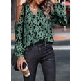 thumbnail image 5 of Chase Secret Womens Tops Sexy V Neck Off Shoulder Blouses Long Sleeve Leopard Print Shirts Lightweight Outfits, 5 of 6