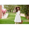 thumbnail image 4 of Arshiner Girls Summer Dress Bow-Tie Straps Sleeveless Flowy Ruffle Trim Boho Beach Casual Sundress, 4 of 6