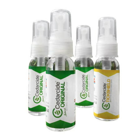 Cedarcide Original + Tickshield Family 4-Pack Cedar Oil Flea & Tick Bug (Best Bug Spray For Dengue Fever)