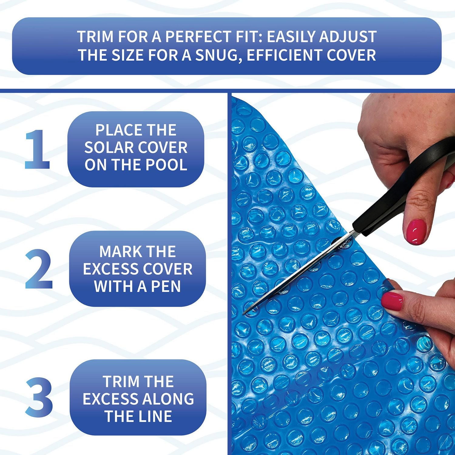 Blue Wave Toile solaire rectangulaire  8 mm pour piscine creusée - Bleue