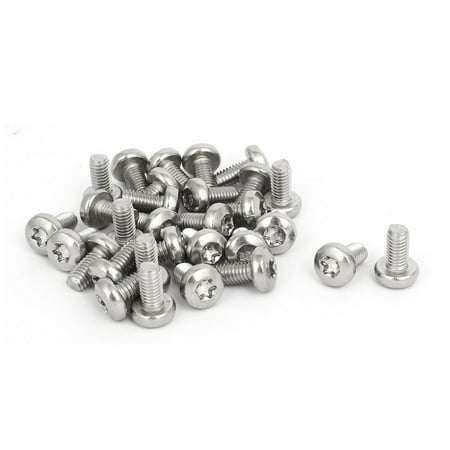 

M6x12mm 304 Stainless Steel Pan Head Torx Machine Screws Bolts Fastener 30pcs