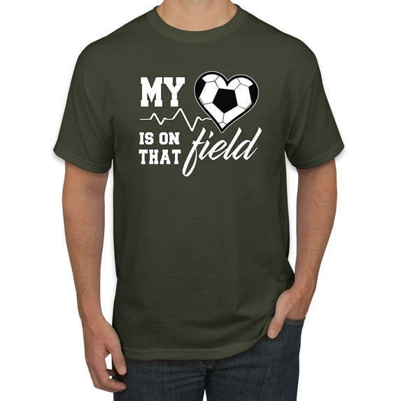 Wild Bobby, My Heart Is On That Soccer Field, Sports, Men Graphic Tee, Military Green, 4X-Large