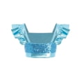 thumbnail image 4 of Choomomo Sequin Flutter Sleeve Dance Crop Top for Girls Square Neck Sparkly Dance Top for Stage Show & Recital Light Blue 12, 4 of 7