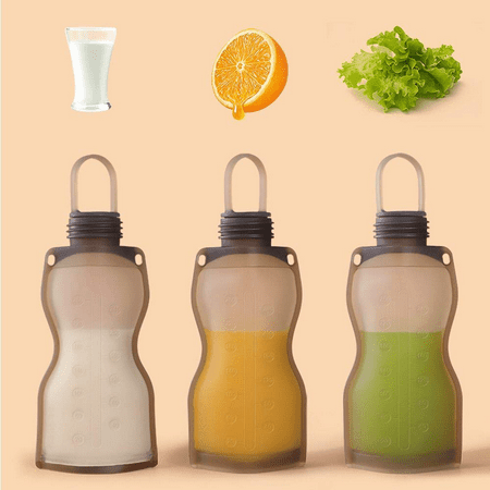 Haakaa Silicone Milk Storage Bag,Reusable Breast Milk Bags for Breastfeeding,Food Grade Silicone,BPA Free,9 oz/260 ml (5 Count)