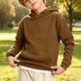 thumbnail image 2 of GigrtiJin Long Sleeve Hoodie Sweatshirts for Boys Basic Crop Sweatshirts Kids Pullover Outdoor Sweatshirts with Pocket, 2 of 6