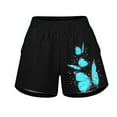 thumbnail image 4 of Pantalones cortos para mujer Pantalones de entrenamiento de playa con cintura elástica de verano Cómodos con bolsillo Pantalones casuales Pompotops ulkah936905, 4 of 4