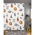thumbnail image 2 of Halloween Ghost Punpkin and Bats Shower Curtain Set ，Waterproof Fabric Shower Curtains Shower Curtains for Bathroom,Bathroom Decor 36"x72", 2 of 6