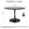 thumbnail image 3 of LinkRomat Round Kitchen Table, 42.1" Tulip Dining Table with MDF Top, Seats 4-6, Mid-Century Design for Apartment & Office, Black, 3 of 9