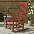 thumbnail image 3 of GVN Outdoor Rocker Chair, Rocking Chair,Outdoor Rocking Chair Set of 2, Patio Rocking Chair with Smooth Curves, High Density Wooden Rockers, Wine Red, 3 of 10