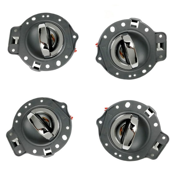 For 06-10 Jeep Commander Interior Inner Inside Door Handle 4PCS Gray with Chrome Lift 06 07 08 09 10 DS366