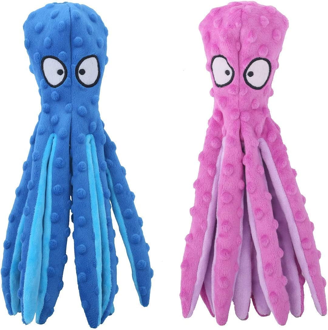 Laytek Squeaky Octopus Dog Toys for Large Dogs, No Stuffing Crinkle ...