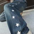 thumbnail image 5 of Frostluinai Wide Leg Barrel Pants for Girl 5-15Y Retro Wash Jeans Elastic Waist Stars Graphic Denim Pants Casual Summer Jeans with Pocket, 5 of 9