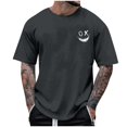thumbnail image 2 of Homenesgenics Mens Shirts Men Tops T Shirts for Man Summer Fashion Casual Men's Round Neck Printed T-Shirt Top Gray L, 2 of 4