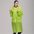 thumbnail image 3 of Yigetop Rain Ponchos for Adults Unisex Fashion Reusable Button Rain Jacket Coat Hooded Raincoat with Pockets for Adults Teens Ponchos for Women Green L, 3 of 4