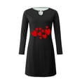 thumbnail image 3 of Augper Valentine's Day Print Sexy For Women Fashion Casual Round-neck Long Sleeve Pullover Dress, 3 of 4