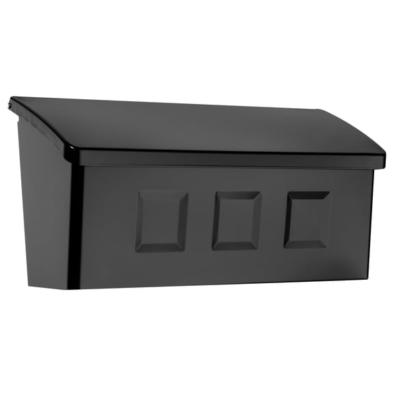 Architectural Mailboxes Wayland™ Wall-Mounted Mailbox for Outside, Rust-Resistant Galvanized Steel Metal Small Mail box, Black