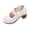 White, variant on Women Perforated Mary Jane Block Heel Shoes Hook Loop Ankle Strap Footwear For Office Casual Outdoor Daily Walking
