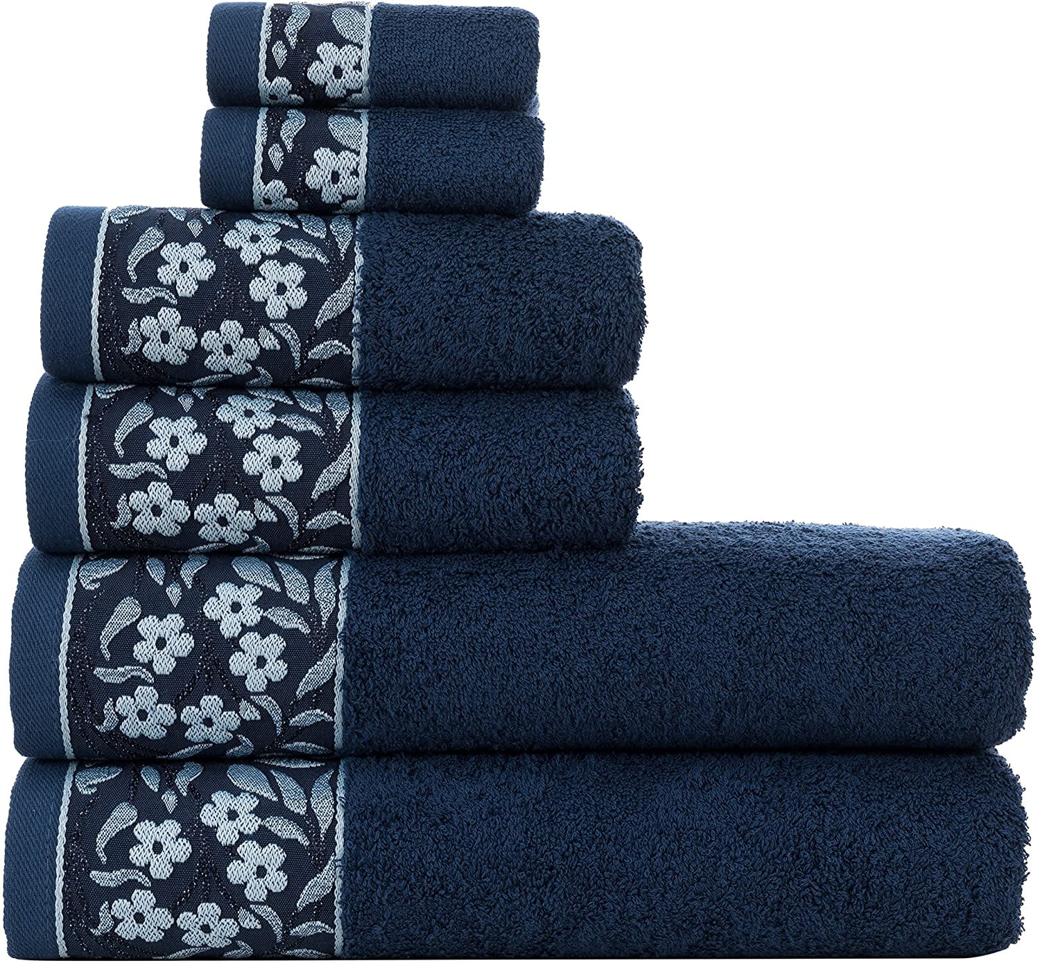 HALLEY Decorative Bath Towels Set, 6 Piece Turkish Towel Set with