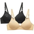 thumbnail image 2 of CHUMUD Womens 2 Pack Full Coverage Wireless Bra Seamless Bra Cute Heart Comfort no Underwire Everyday, 2 of 7