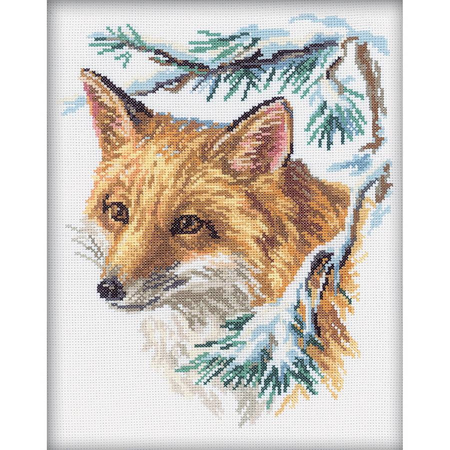 The Fox Counted Cross Stitch Kit, 9" x 11.5", 14-Count - Walmart.com