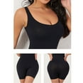 thumbnail image 4 of BLTIBY Tank Top Bodysuit for Women U Neck Solid Color Shorts Jumpsuit Tummy Control Seamless Shapewear Fashion Bodysuits Black S, 4 of 9